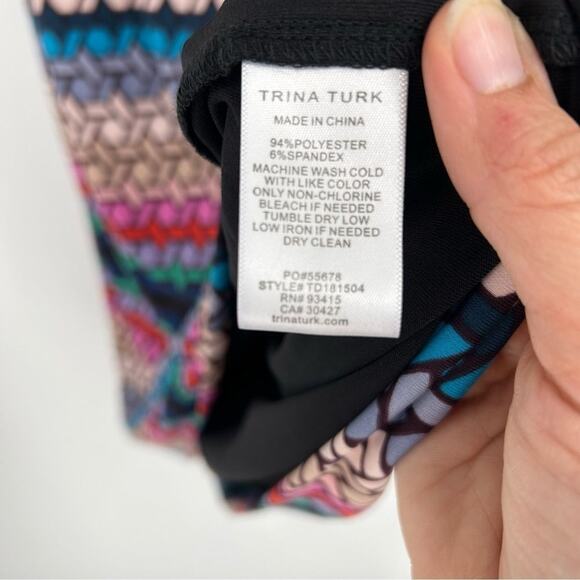 NWT Trina Turk Multicolor Geometric Print Dress Mini Casual Size 10 - Picture 8 of 8
